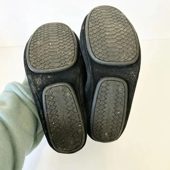 YOSI SAMRA Womens Size 7 Black Suede Gold Studded Foldable Ballet Flats - Picture 7 of 7